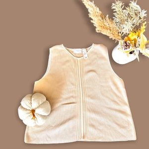 Liz Claiborne cream ribbed sweater tank top